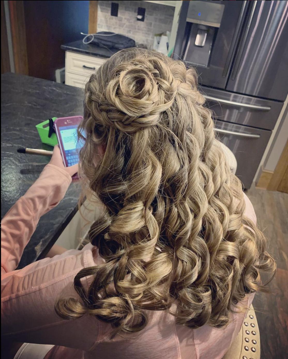 Curly hair woman wedding